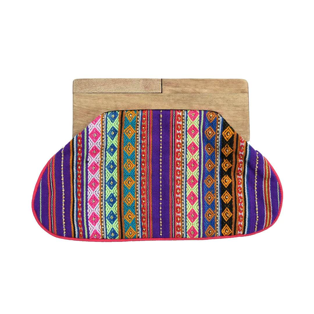 River Wooden Handle Clutch