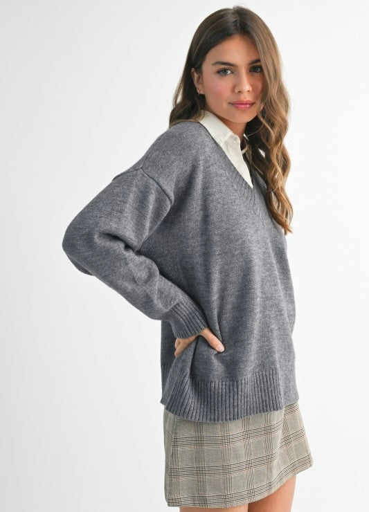 Abigail Oversized V-Neck Sweater