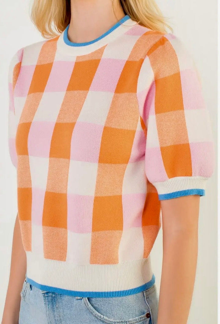 Sutton Check Knit Top