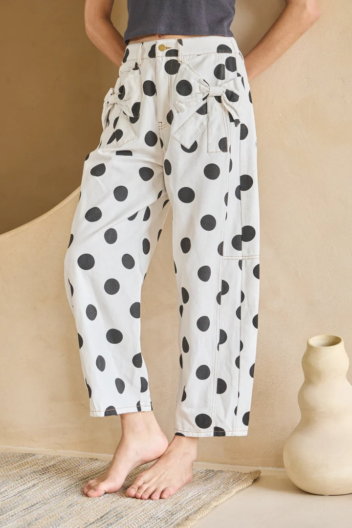 Erika Polka Dot Barrel Denim