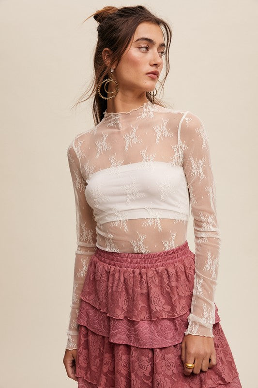 Arial Sheer Lace Layering Top