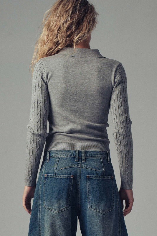 Classic Cable Knit Polo