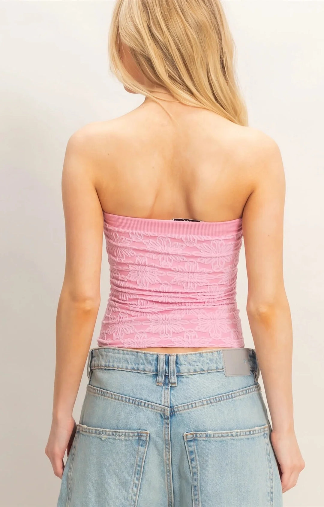 Strapless Jacquard Top