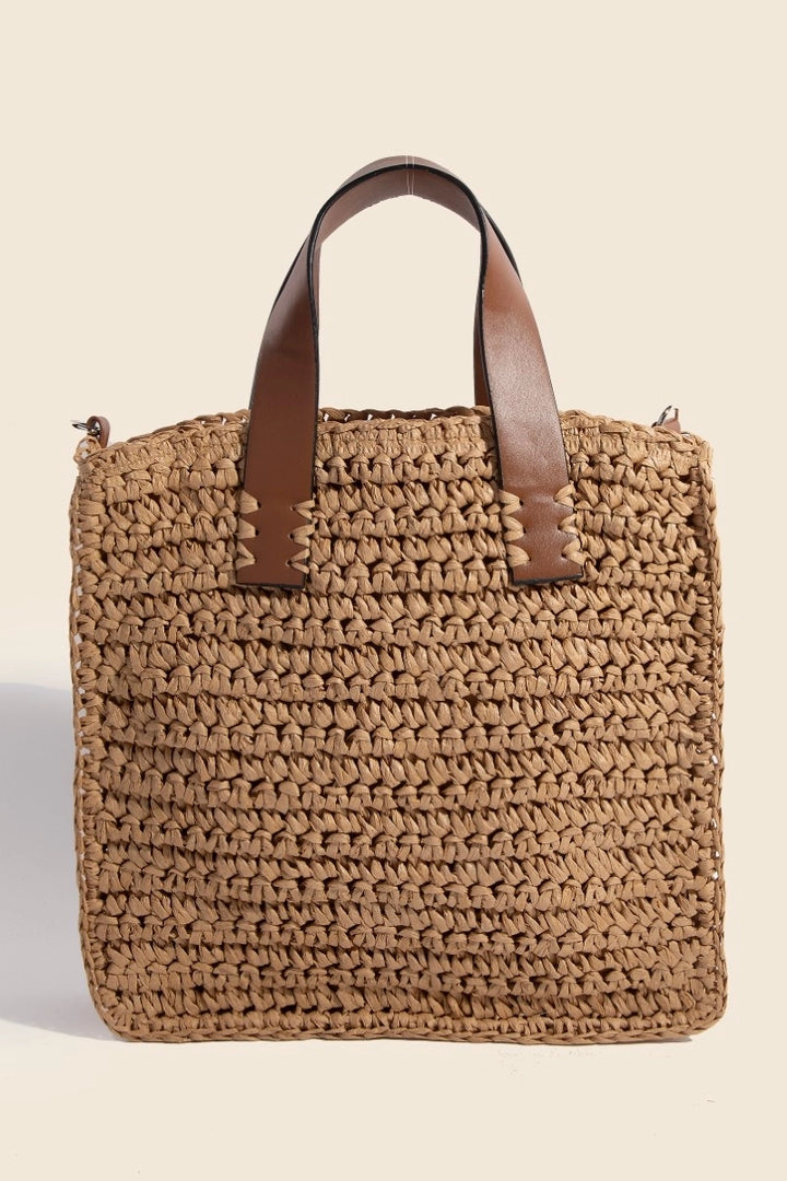 Straw Handbag - Chocolate