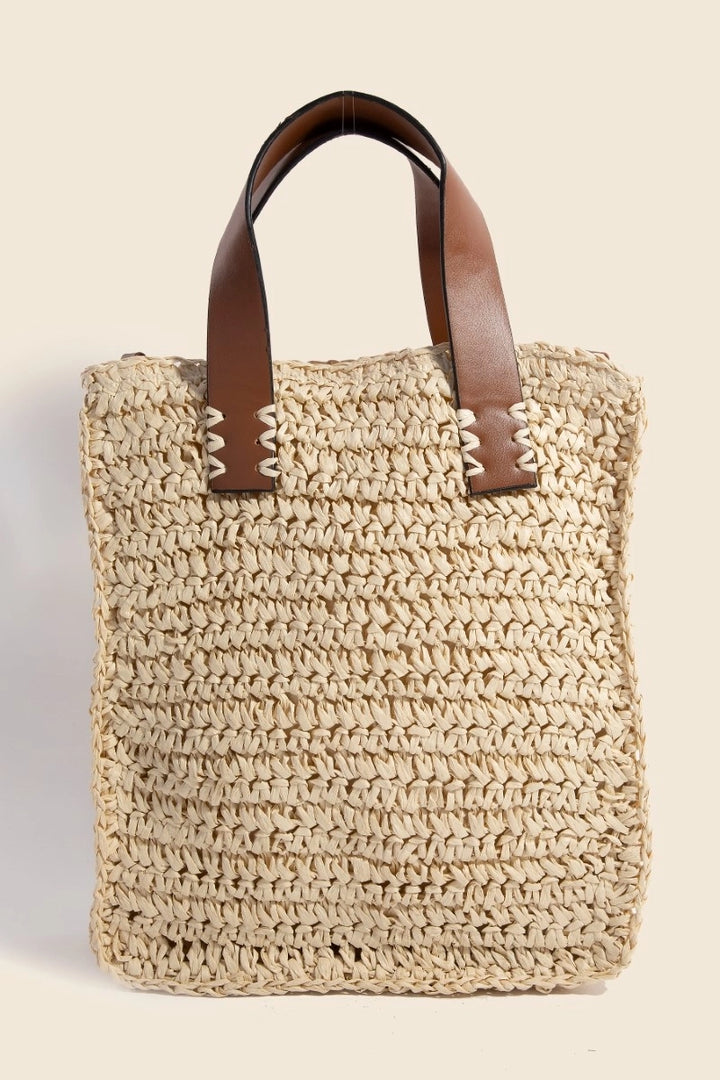 Straw Handbag - Cream