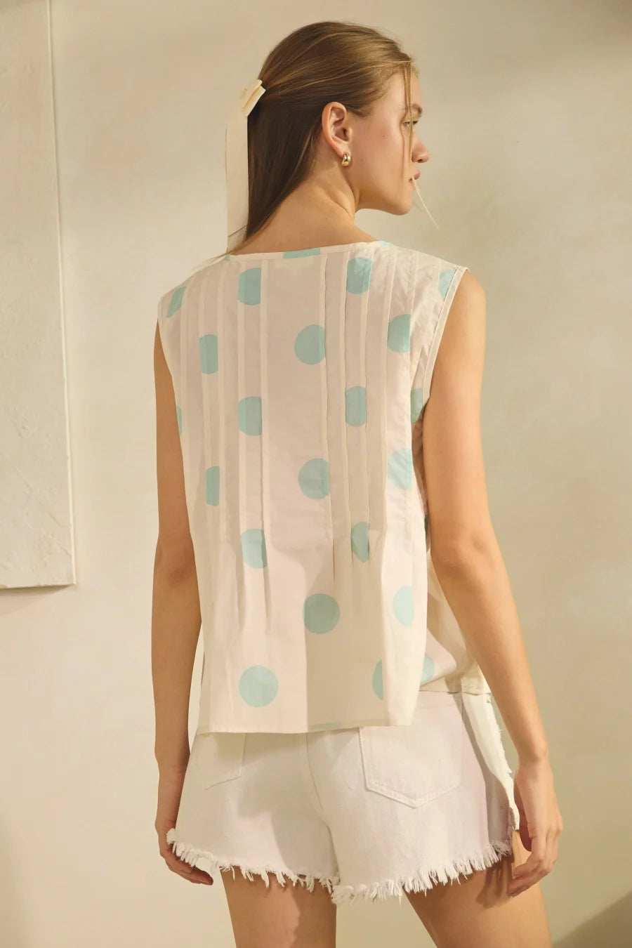 Grace Polka Dot Sleeveless Top