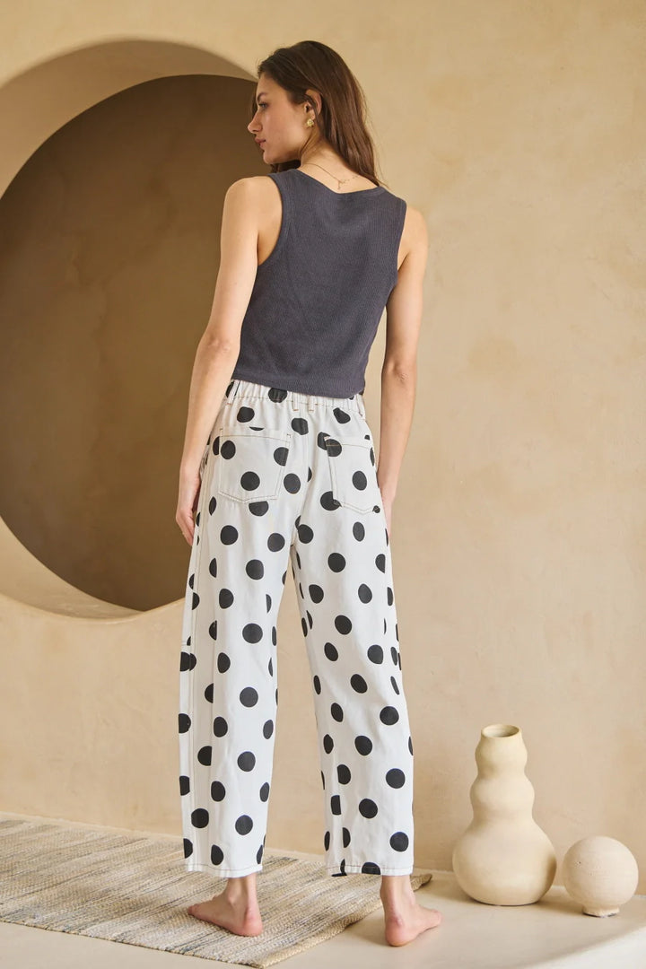 Erika Polka Dot Barrel Denim