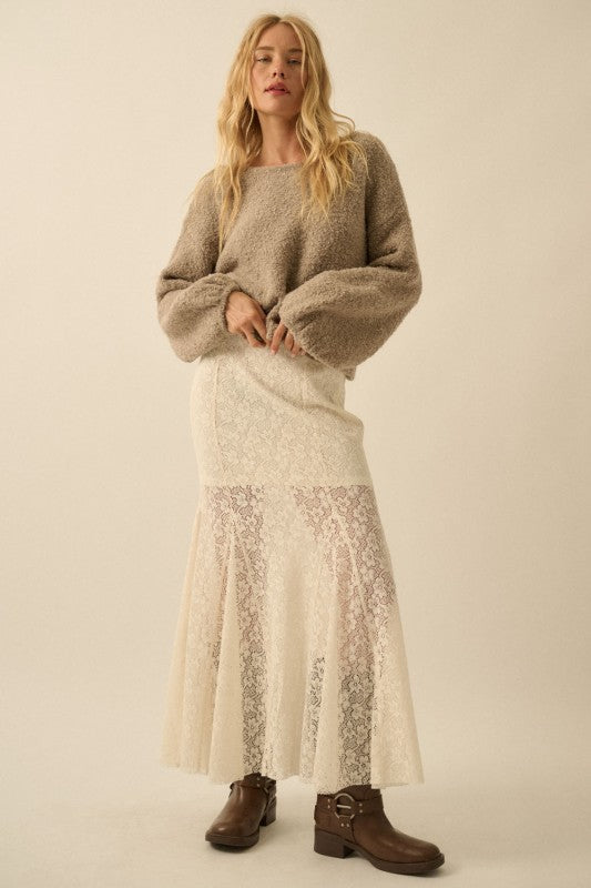 Etta Bubble Sleeve Sweater Mocha