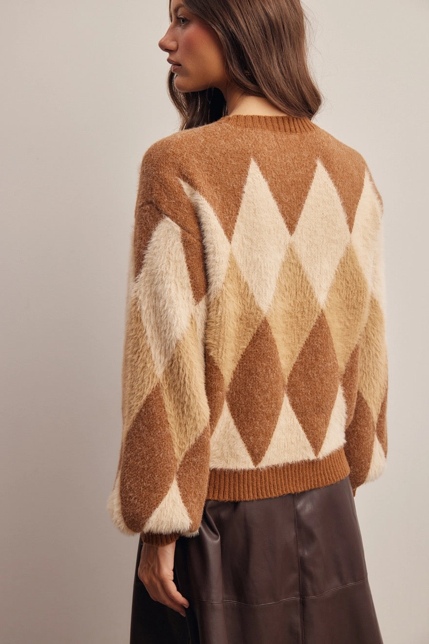 Luella Argyle Sweater