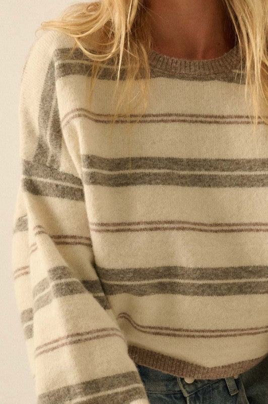 Olive Striped Sweater