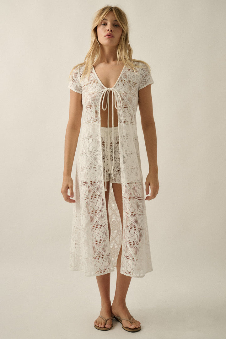 Elle Tie-Front Duster Cardigan