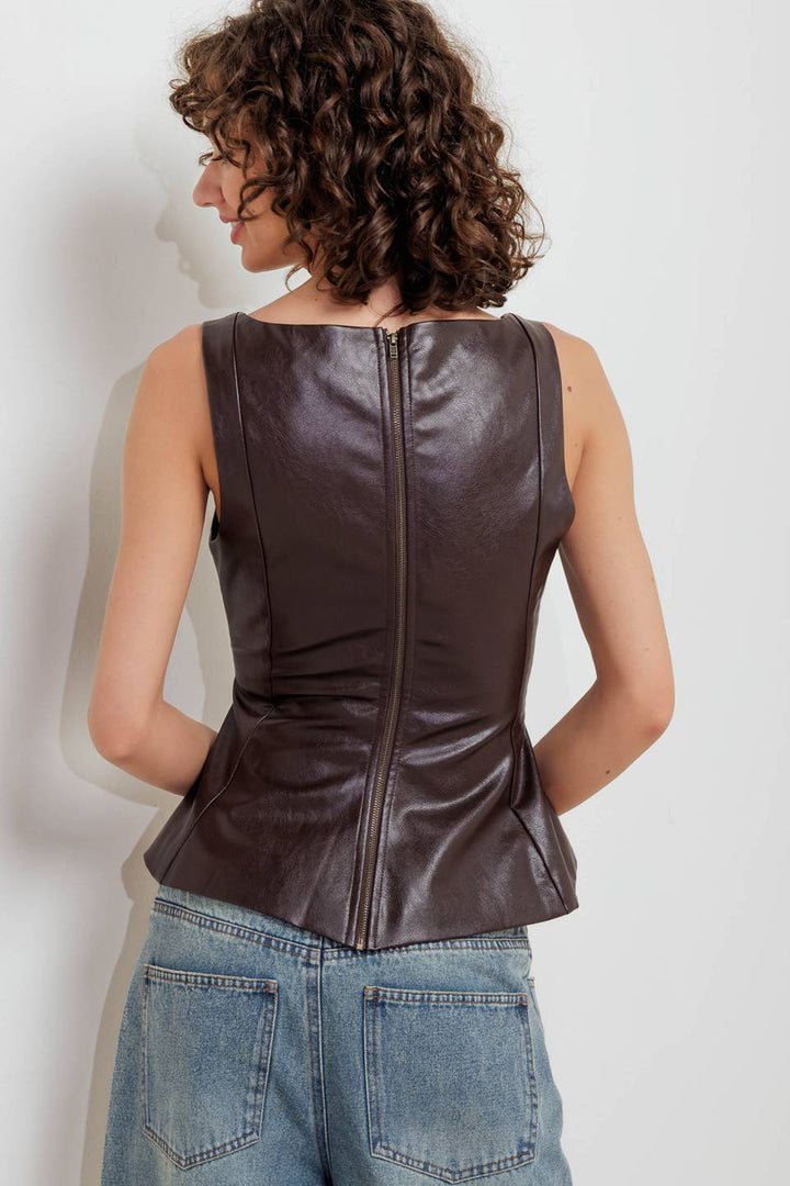 Colette Leather Top