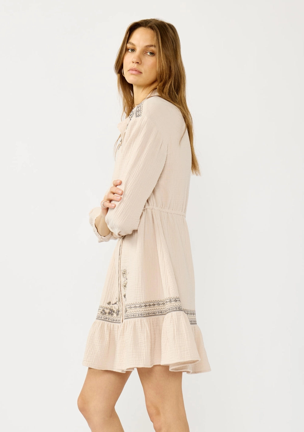 Lowell Embroidered Shirt Dress