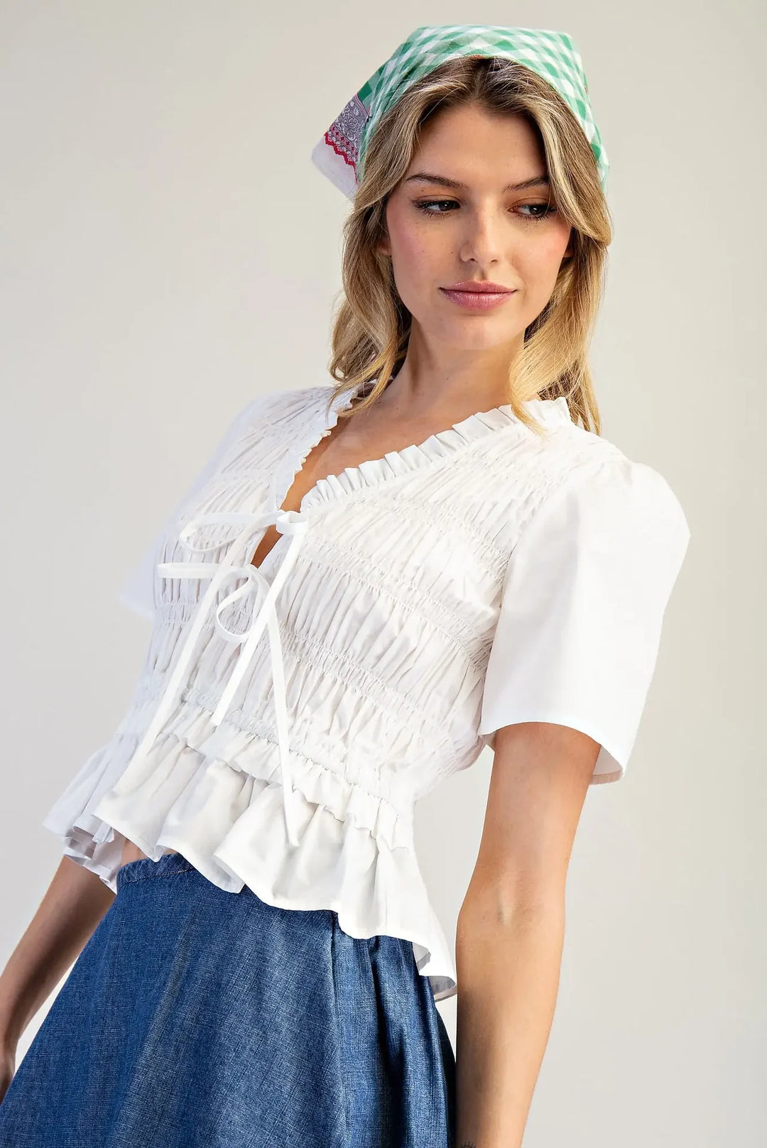 Gwen Smocked Peplum Top