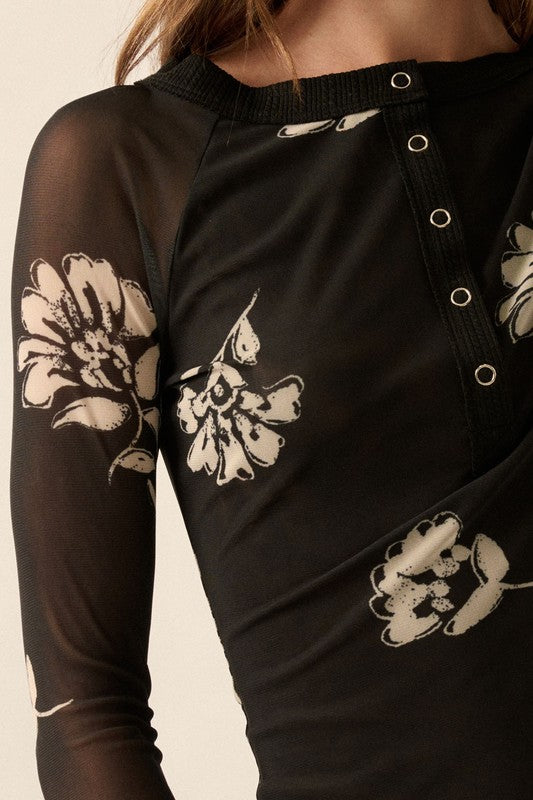 Kaya Floral Mesh Top
