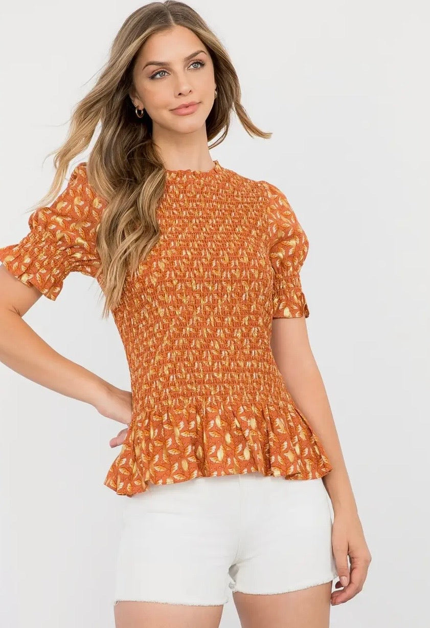 Arlo Smocked Top
