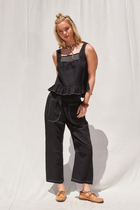 Cleo Linen Embroidered Top