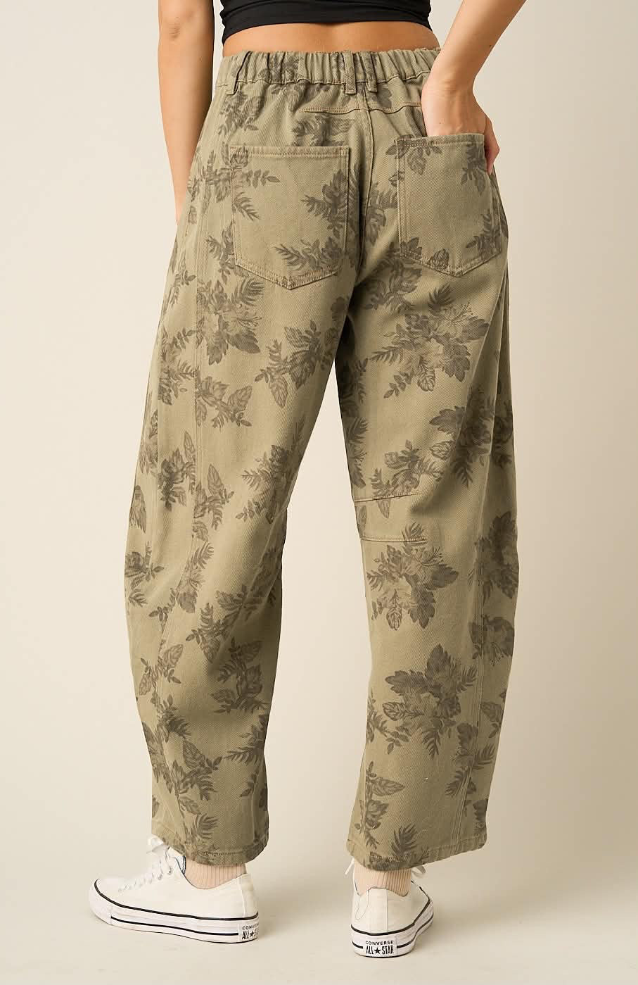 Mindy Floral Barrel Pants