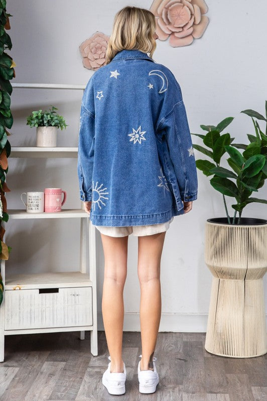 Embroidered Denim Barn Jacket