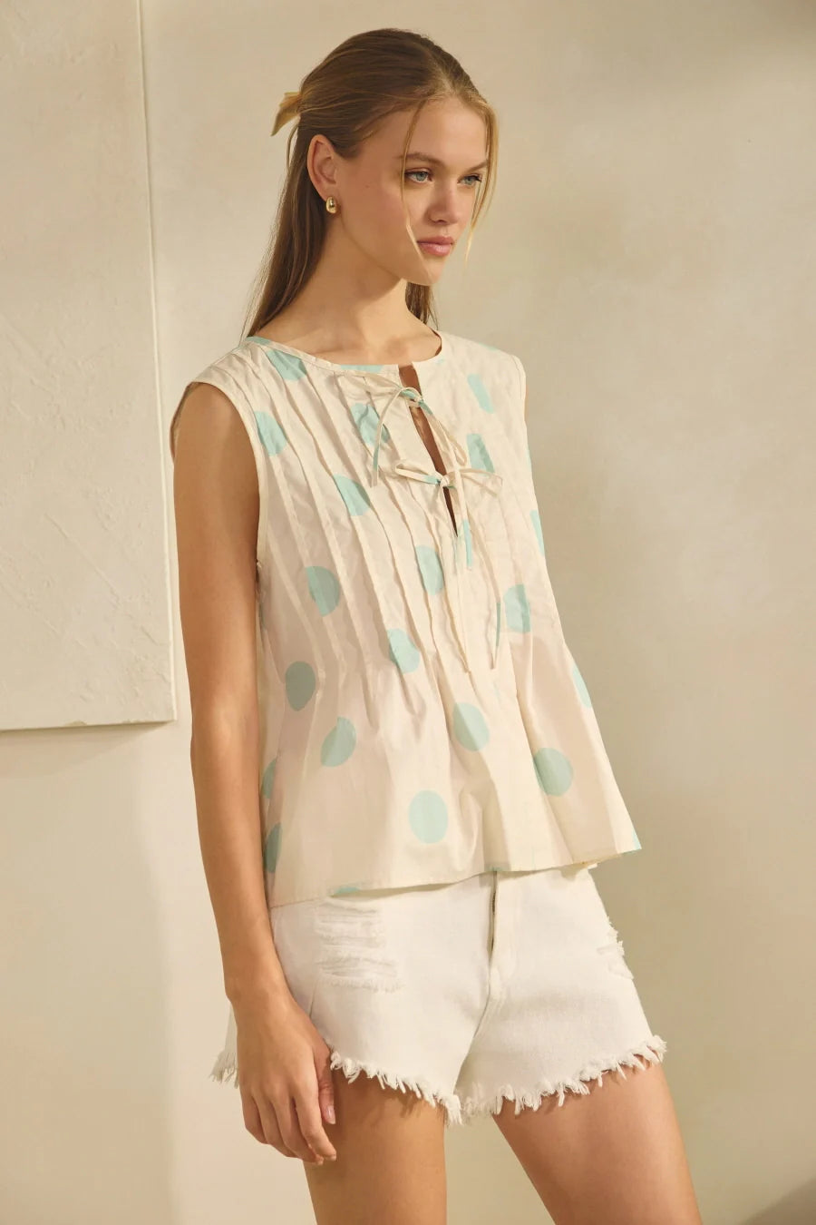 Grace Polka Dot Sleeveless Top