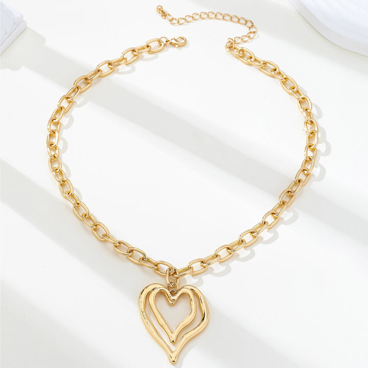 Double Heart Pendant Necklace