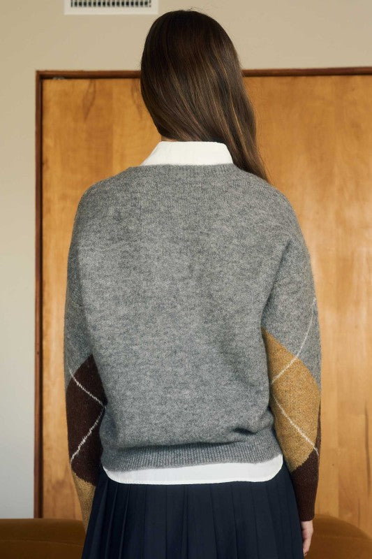 Louise Argyle V-Neck Sweater