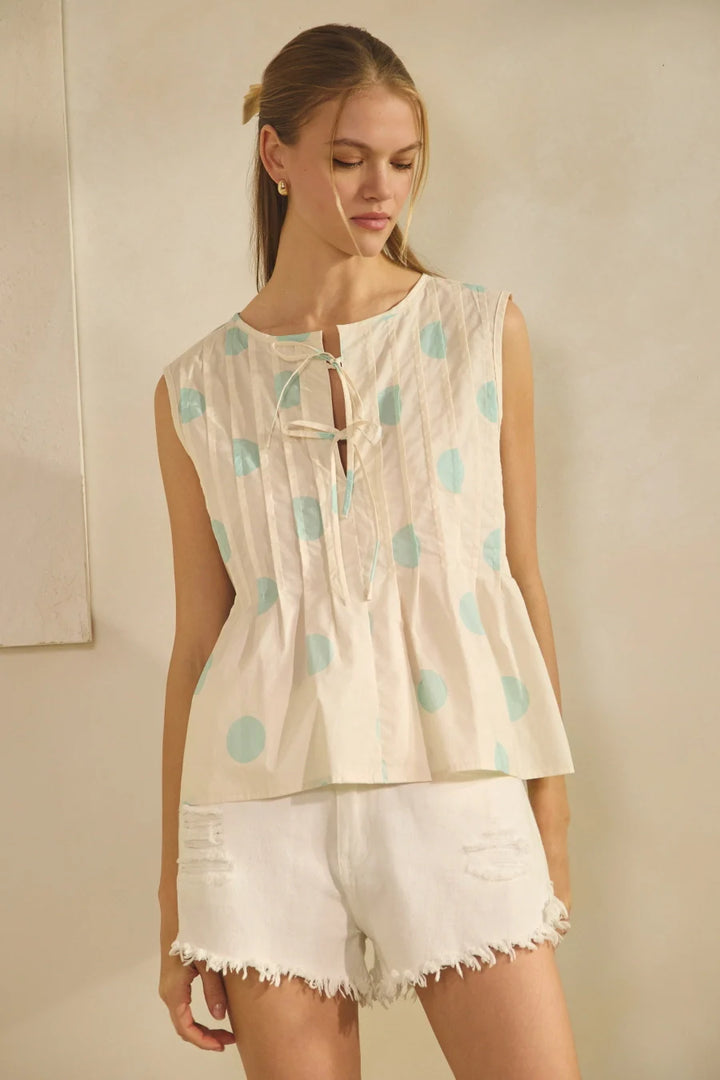 Grace Polka Dot Sleeveless Top