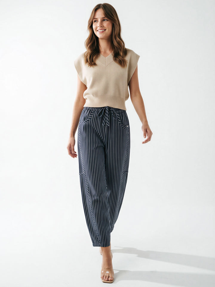 Mary Pinstripe Drawstring Pants