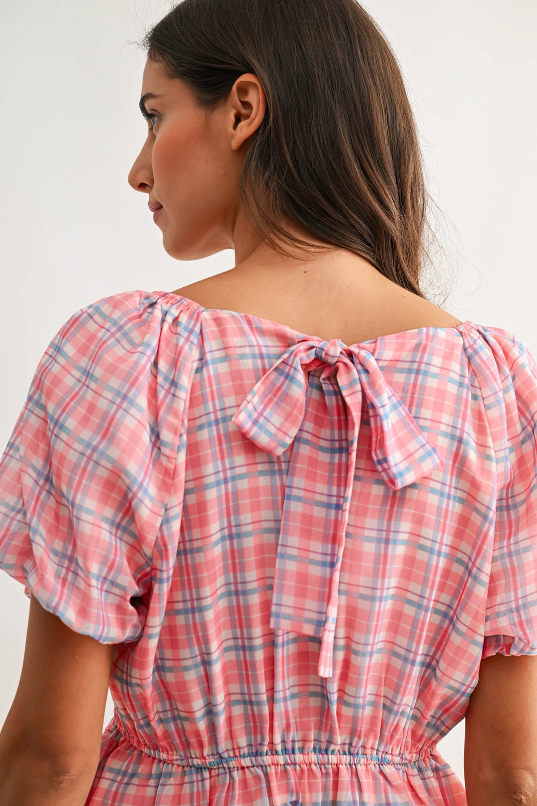 Bria Plaid Peplum Blouse