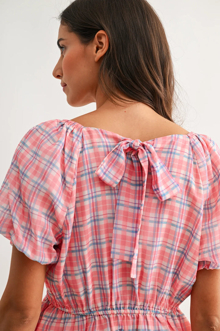 Bria Plaid Peplum Blouse