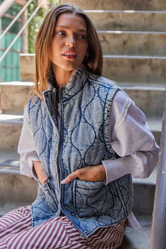 Jordan Quilt Denim Vest