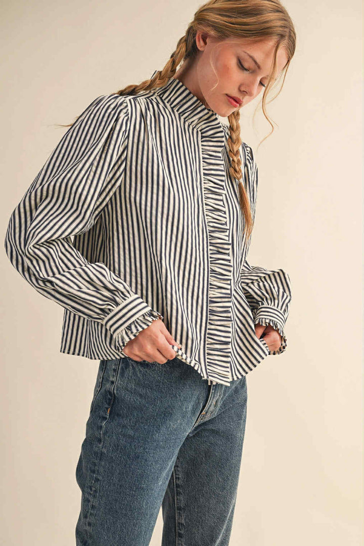 Ella Ruffled Button Down