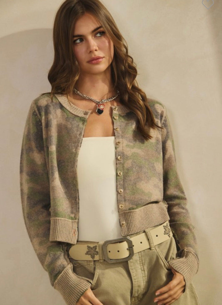 Adeline Camo Cardigan