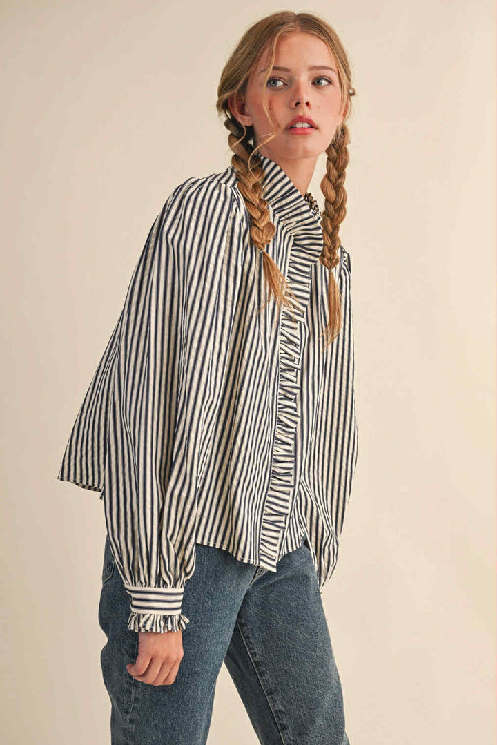 Ella Ruffled Button Down