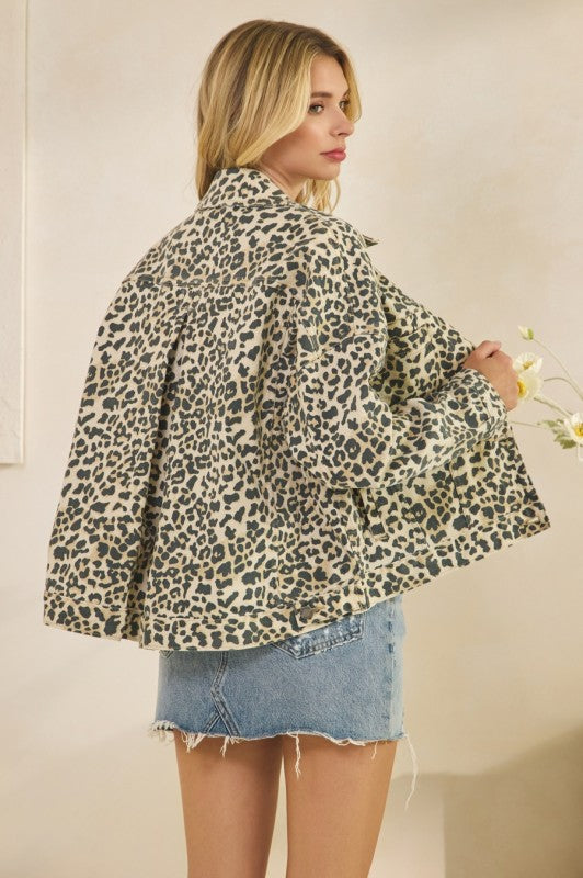 Kenzie Leopard Denim Jacket
