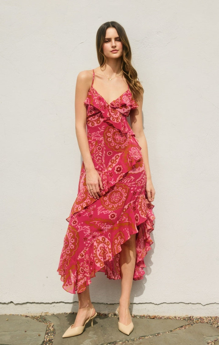 Arden Ruffled Midi Dress