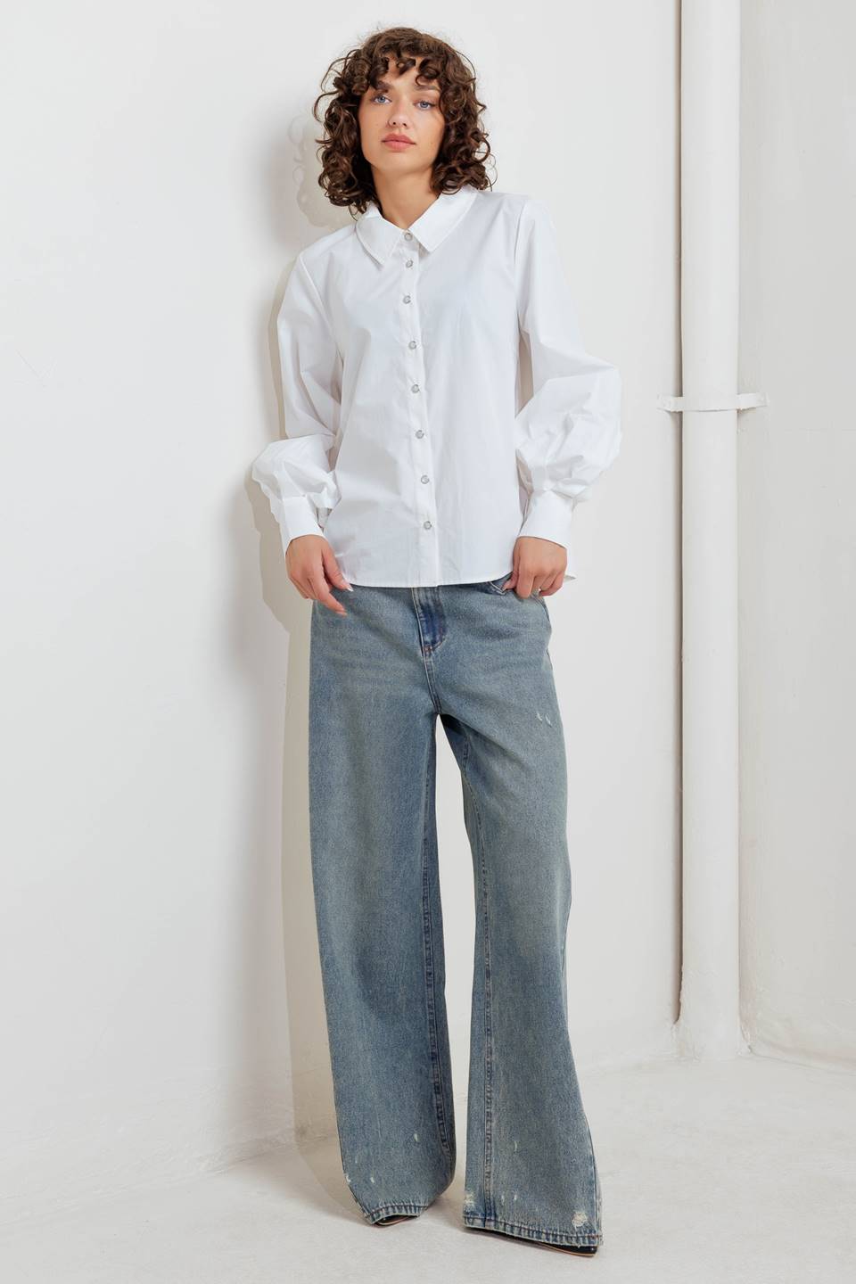 White Noise Button Up