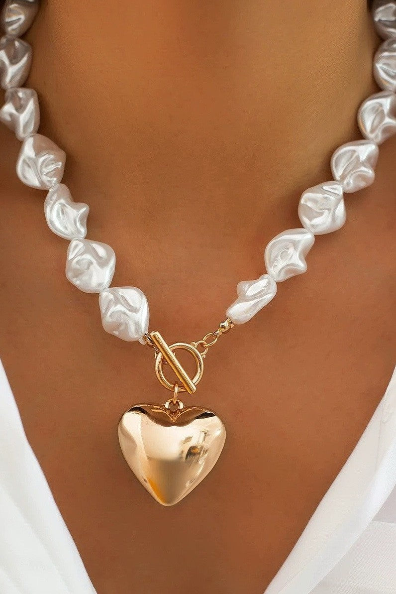 Heart Charm Toggle Necklace