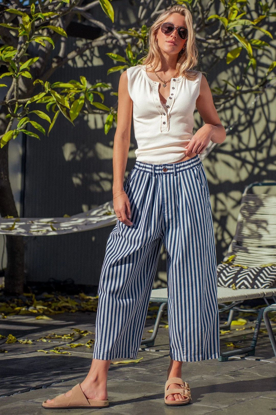 Anette Pleated Culotte Pants