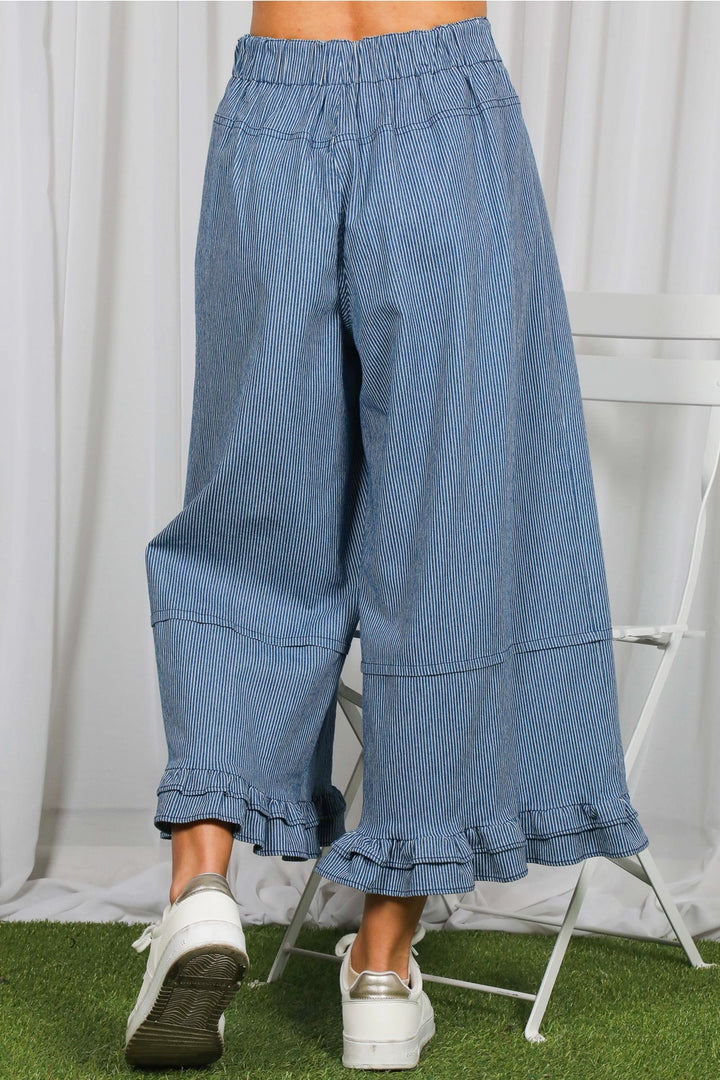 Ruffled Hem Denim