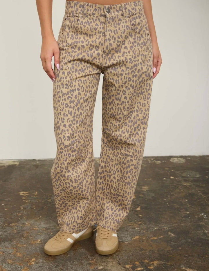 Blythe Leopard Barrel Jeans