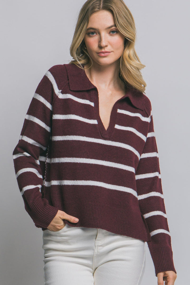 Harriet Striped Polo Sweater