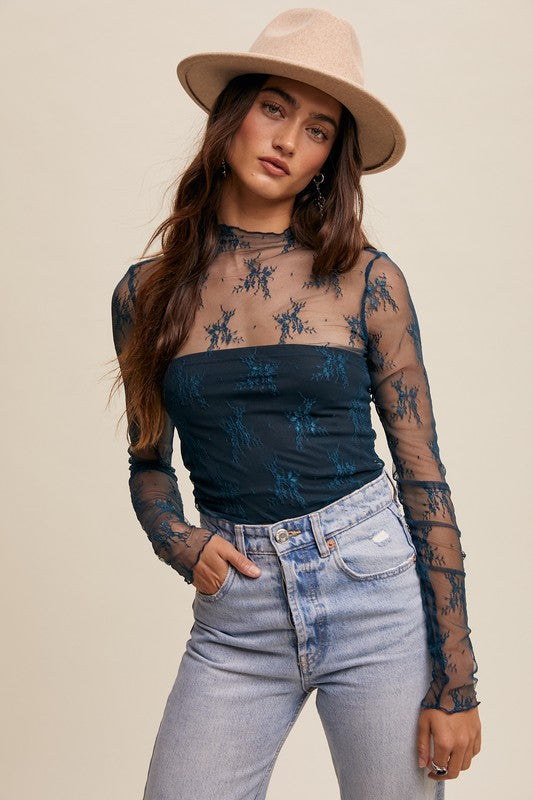 Arial Sheer Lace Layering Top