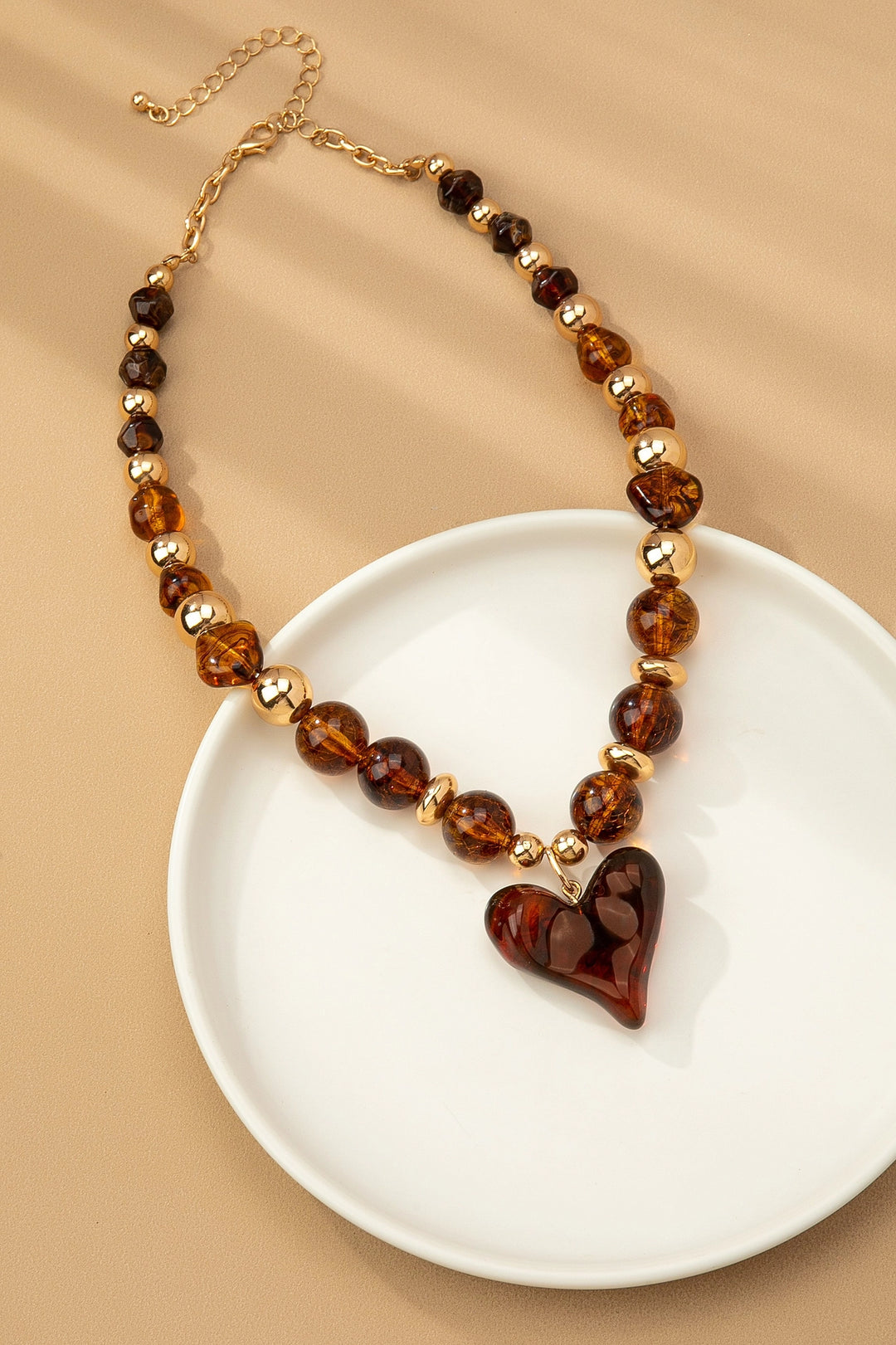 Handmade Chunky Beaded Charm Necklace