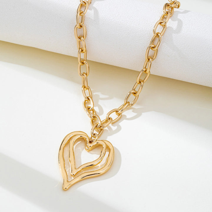 Double Heart Pendant Necklace