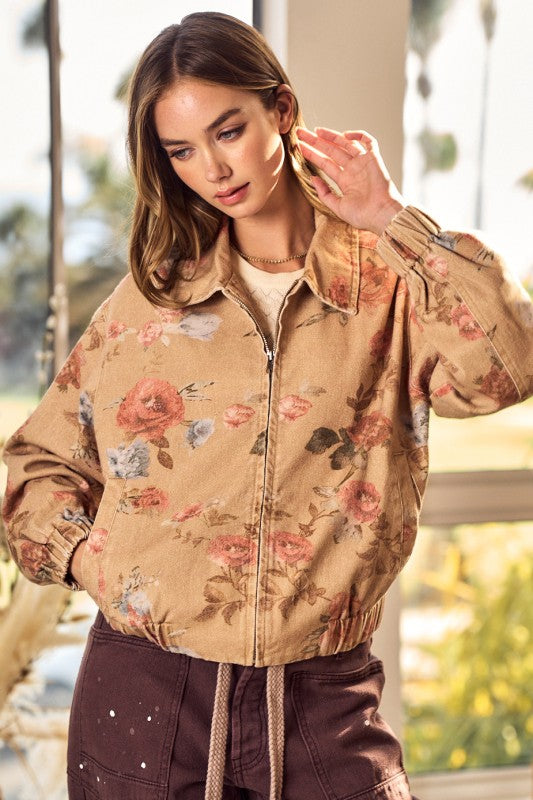 Romantic Floral Denim Jacket