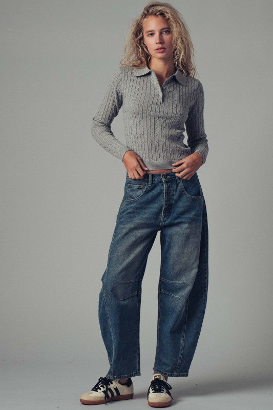 Classic Cable Knit Polo