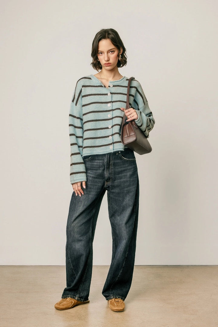 Flora Striped Cardigan Sweater