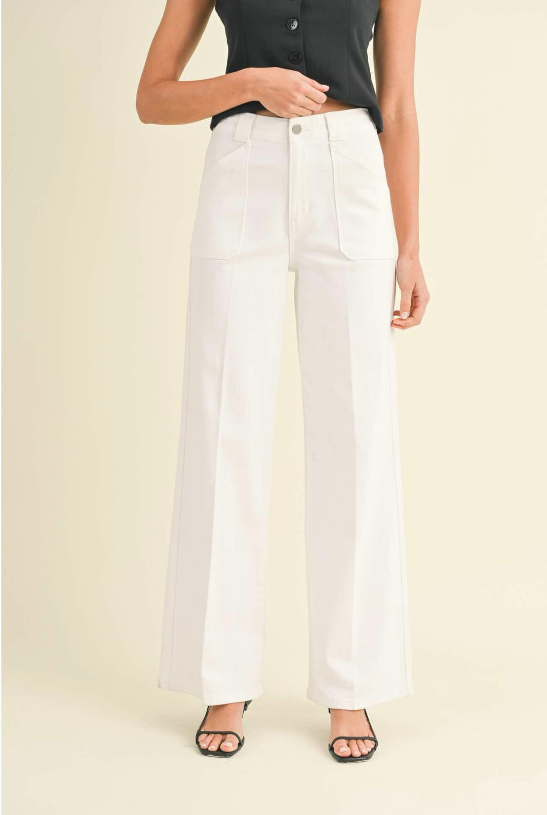 Patch Pocket Wide Leg Flare