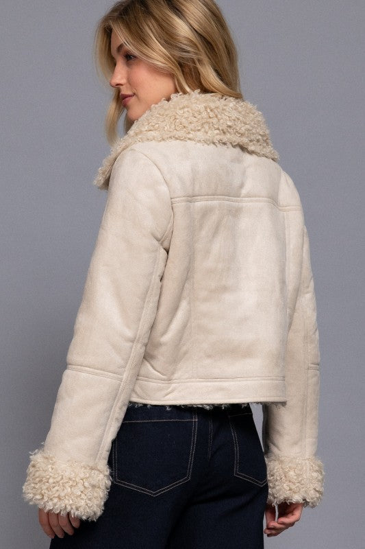 Brynn Faux Fur Suede Jacket